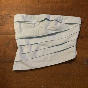 Seven Wonders Light Blue Strapless Pleated tube Top